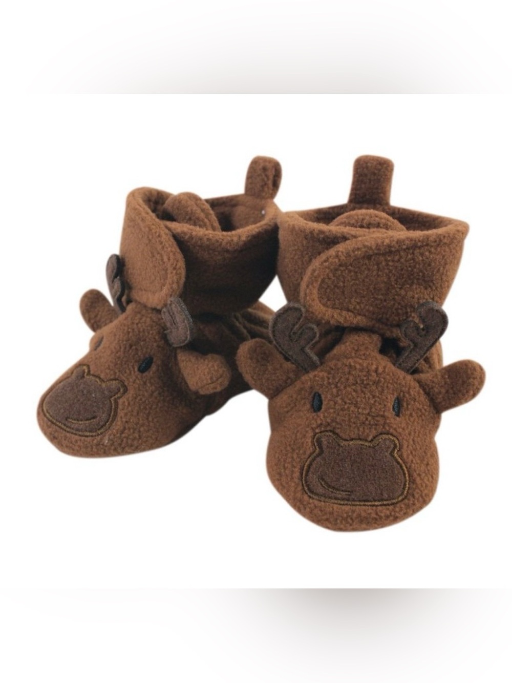 Hudson Baby Brown Fleece Reindeer Booties